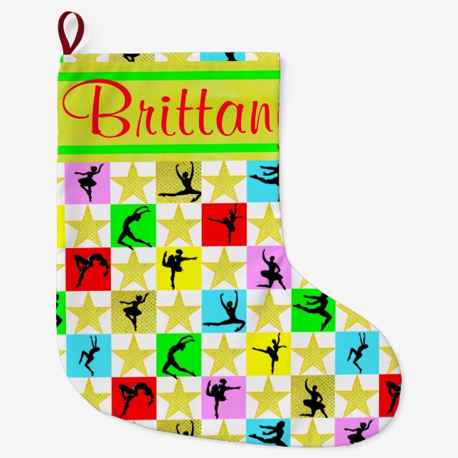 BALLERINA STAR PERSONLIG CHRISTMAS STOCKING STOR JULSTRUMPA (Framsidan)