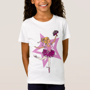Ballerina star vid rosa med blonde hårringspets t shirt