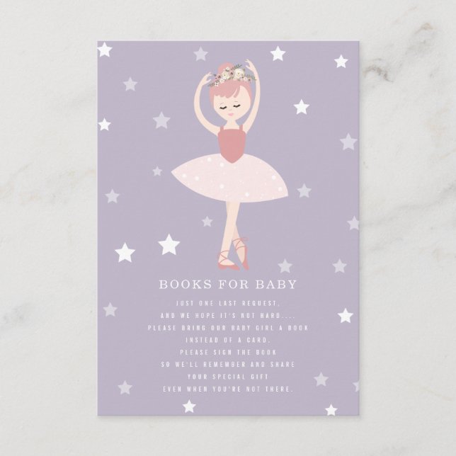 Ballerina Stars Lila Baby Bok begäran Tilläggskort (Framsida)