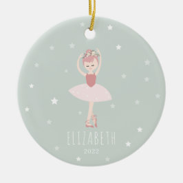 Ballerina Stars Little Girl jul Julgransprydnad Keramik