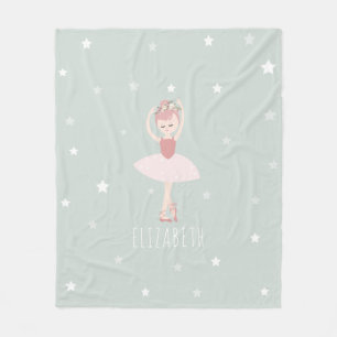 Ballerina Stars Teal Fleecefilt
