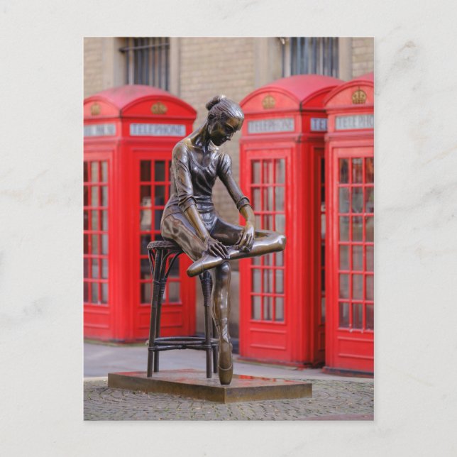 Ballerina Statue, Covent Garden London Postcard Vykort (Framsida)