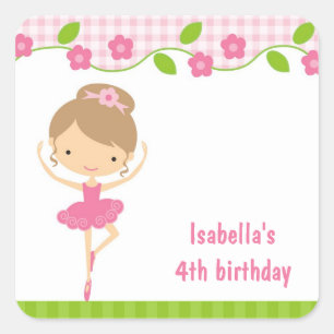 Ballerina Sticker Fyrkantigt Klistermärke