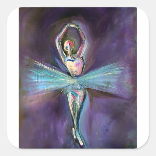 Ballerina Sticker Fyrkantigt Klistermärke