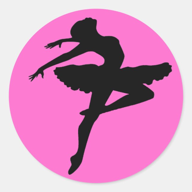 Ballerina Sticker Runt Klistermärke (Framsida)