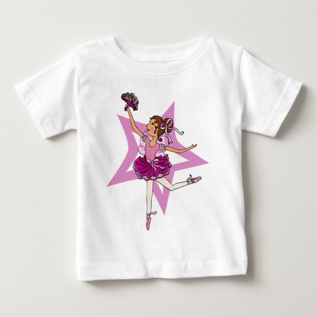 Ballerina stjärnan när jag växer upp småbarn rosa  tröja (Framsida)