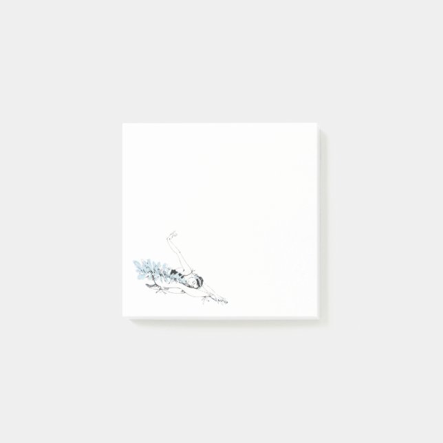 Ballerina Stretching in blue Tutu Post-it Block (Framsida)