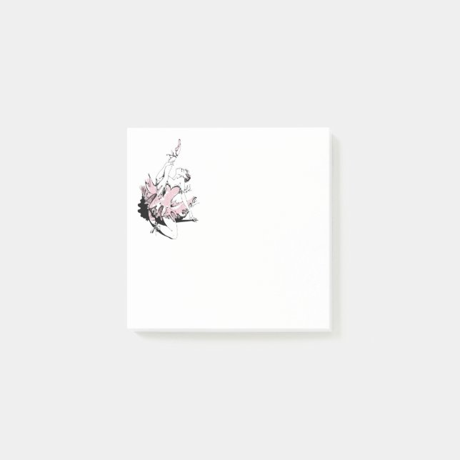 Ballerina Stretching in Rosa Tutu Post-it Block (Framsida)