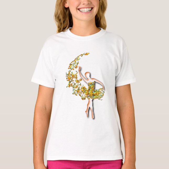Ballerina T-Shirt - Fire Ballet Dancer Girl - Art (Framsida)