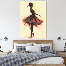 Ballerina Tanzt in Farbexplosion Canvastryck