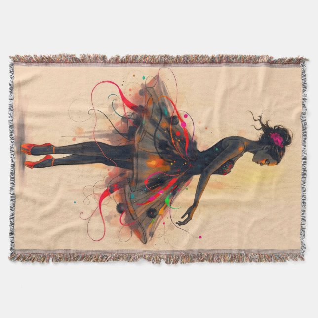 Ballerina Tanzt in Farbexplosion Filt (Framsidan)