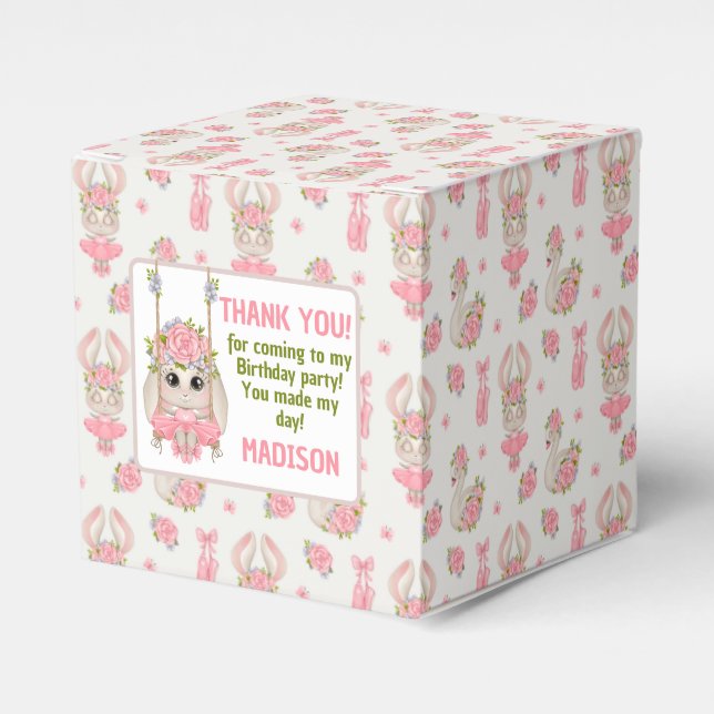 Ballerina theme bunny Pastel rosa Girl Presentaskar (Framsidan Sidan)