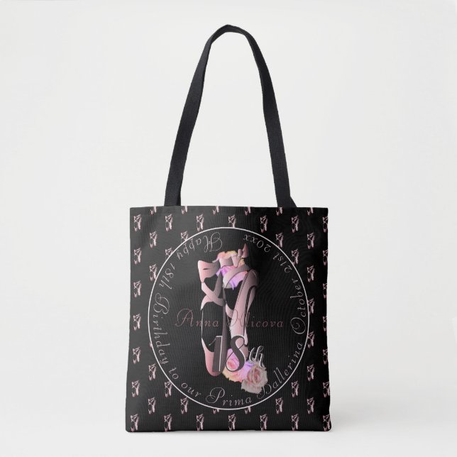 Ballerina Toe Shoes Medallion Your Event Tote Bag Tygkasse (Framsida)