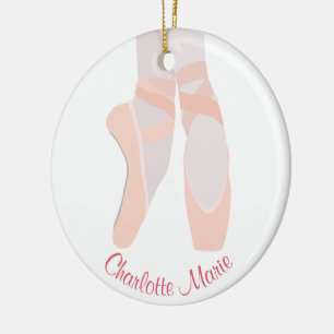 Ballerina Toe Shoes Personlig Julgransprydnad Keramik