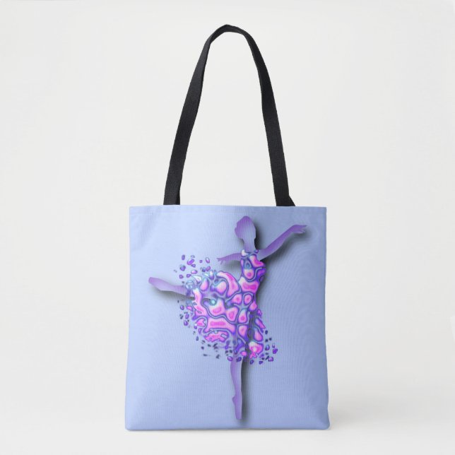 Ballerina Tote Bag Ballet Dancer Girl Tygkasse (Framsida)