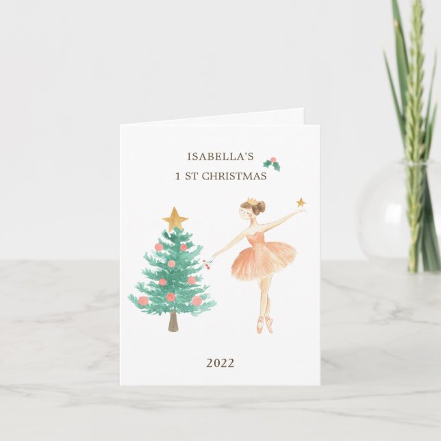 Ballerina Träd Girl Helgkort (Framsida)