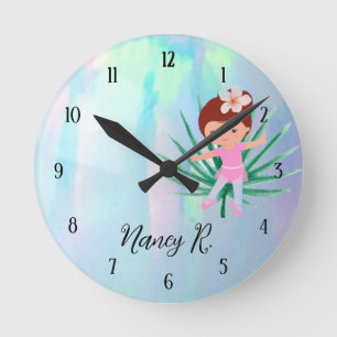 Ballerina Tropical 0pal Rund Klocka
