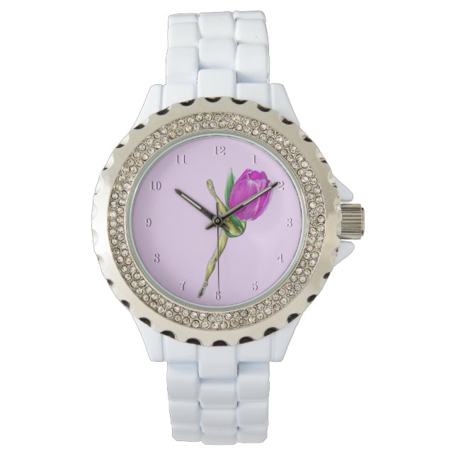 Ballerina Tulip Ballet Dance Watch Gift Armbandsur (Framsida)