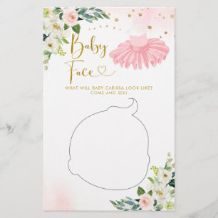 Ballerina Tutu Baby Shower Baby Ansikte Game