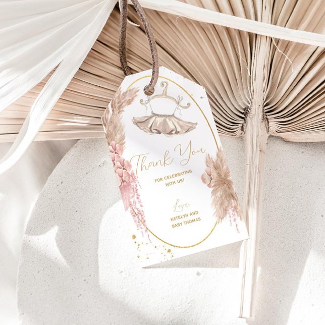 Ballerina Tutu Baby Shower eller Birthday Tack Presentetikett (Skapare uppladdad)