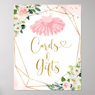 Ballerina Tutu Baby Shower-kort och presentkort Poster