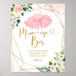 Ballerina Tutu Baby Shower Mamma-osa Pub-tecken Poster