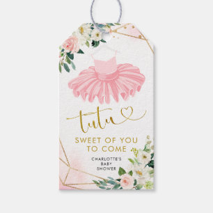 Ballerina Tutu Baby Shower-Märkre för Tack Presentetikett