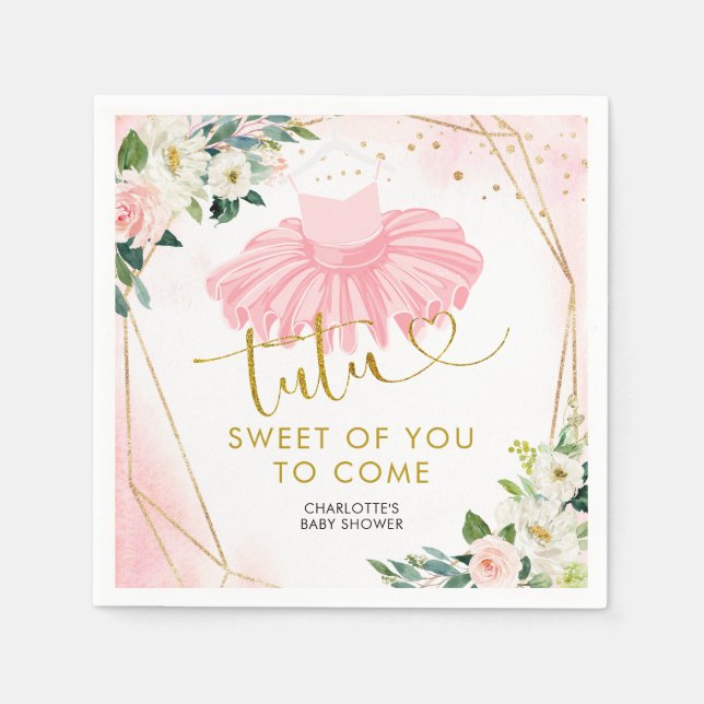 Ballerina Tutu Baby Shower Pappersservett (Framsidan)