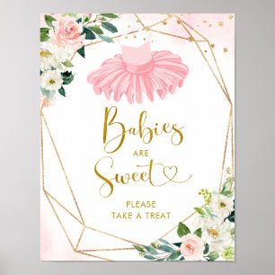 Ballerina Tutu Baby Shower Spädbarn är Sweet Sign Poster