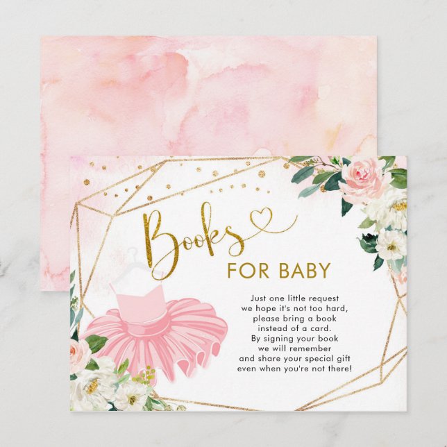 Ballerina Tutu Bokar för Baby Baby Shower Inbjudan Vykort (Fram/baksida)