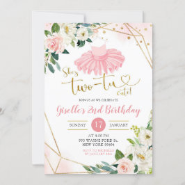 Ballerina Tutu Girl Andra födelsedagsinbjudan Inbjudningar