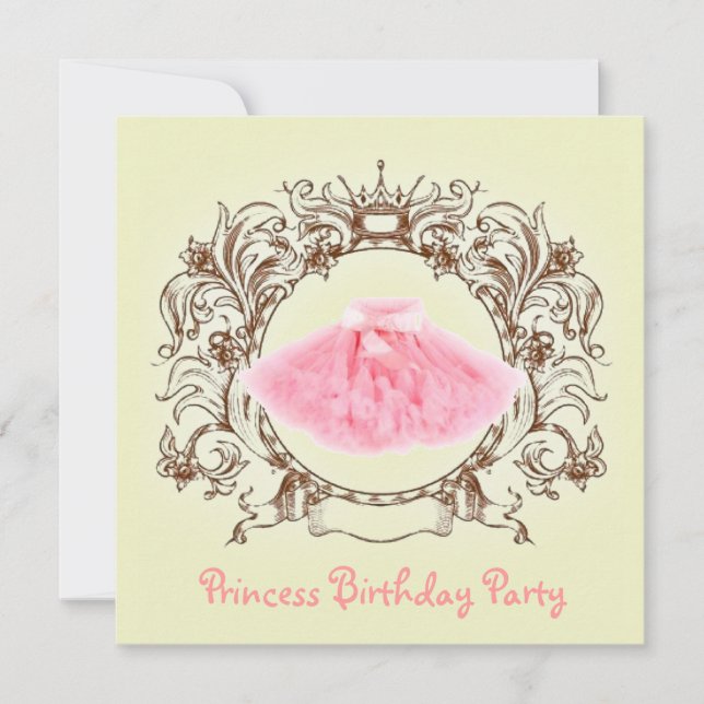 ballerina Tutu Princess Födelsedagsfest inbjudan (Framsida)