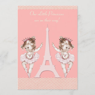 Ballerina Twillingar Eiffel Torn Chevrons Babyskor Inbjudningar