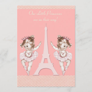 Ballerina Twillingar Eiffel Torn Chevrons Babyskor Inbjudningar