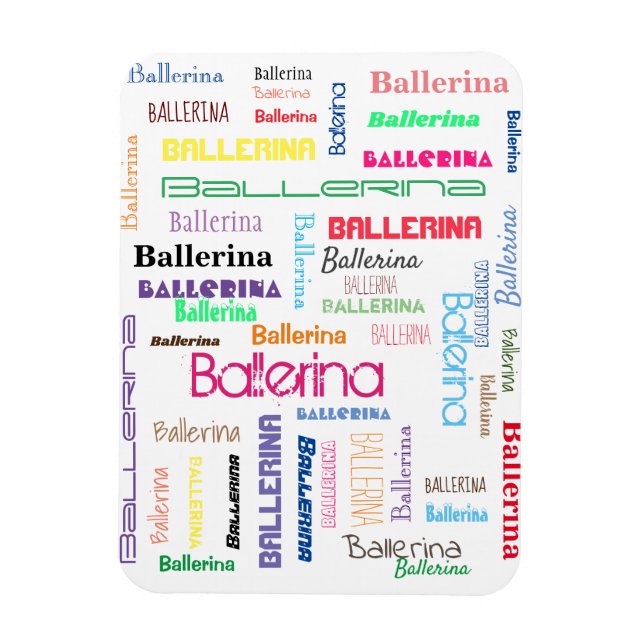 Ballerina Typography Flexible Photo Magnet (Vertikal)