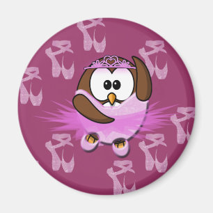 Ballerina uggla - glitter magnet