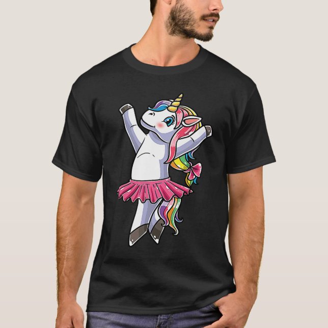 Ballerina Unicorn Ballet Dance Dancing Danseuse T Shirt (Framsida)