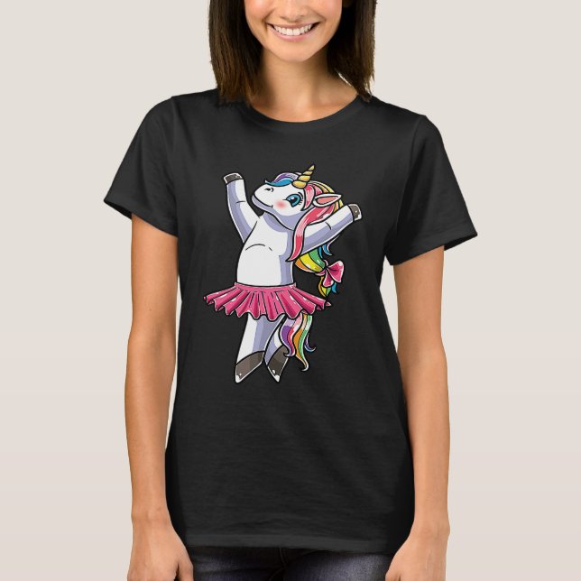 Ballerina Unicorn Ballet Dance Dancing Danseuse T Shirt (Framsida)