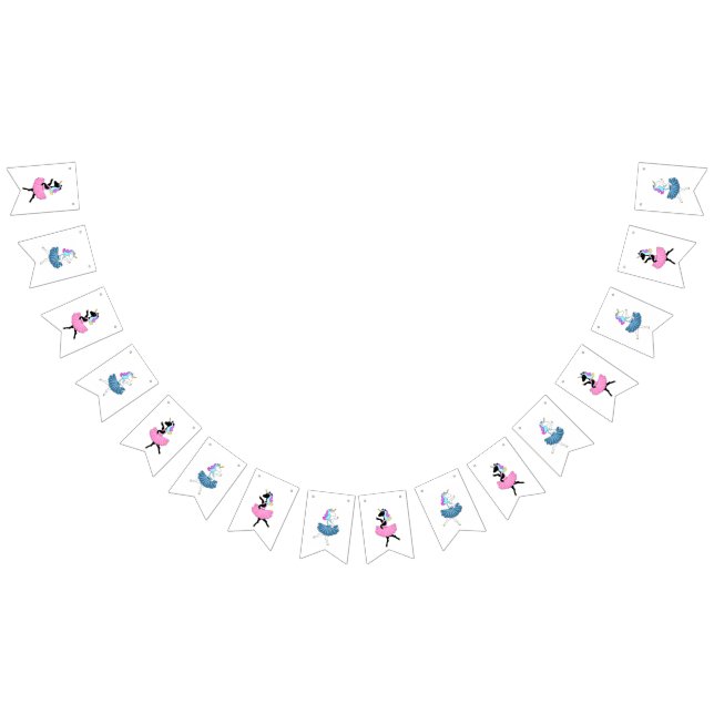 Ballerina unicorns buntar flaggor (Alla)