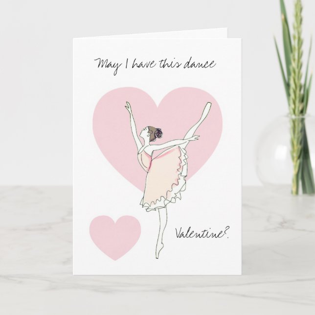 Ballerina Valentine får jag ha det här dansande hj Helgkort (Framsida)
