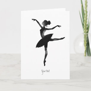 Ballerina vattenfärg stilren chic kol kort