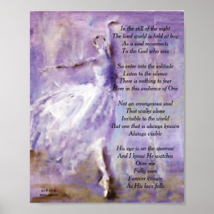 Ballerina vid lila med poesi poster