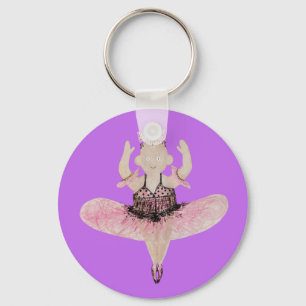 Ballerina vid rosa nyckelring