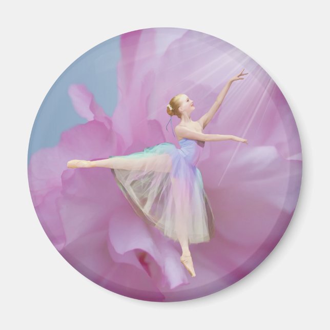 Ballerina vid Rosa och blått Magnet (Framsidan)