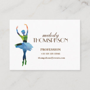 Ballerina Watercolor art Affärskort Visitkort