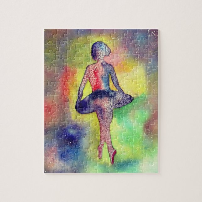 Ballerina Watercolor Art Art Puzzle Pussel (Vertikal)