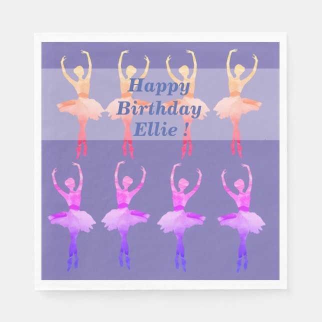 Ballerina Watercolor Art Pappersservett (Framsidan)