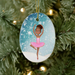 Ballerina Winter Snö Helgdag Ballet jul Julgransprydnad Keramik
