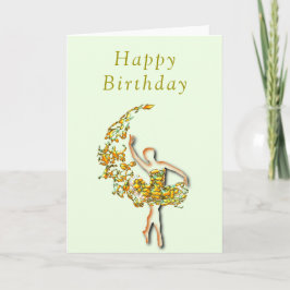 Ballerina Woman Ballet Dancer Birthday Card Kort