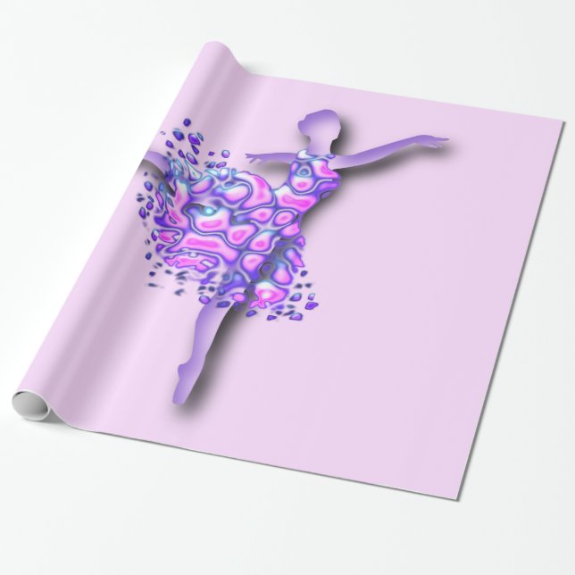 Ballerina Wrapping Papper Ballet Dancer Woman Presentpapper (Utrullad)